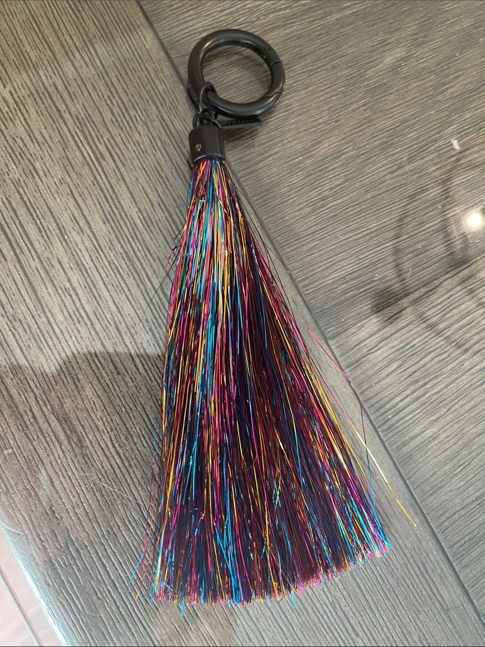 Victoria's Secret Metallic Tinsel Tassel Bag Charm/Keychain